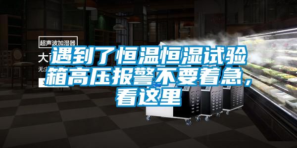 遇到了恒温恒湿试验箱高压报警不要着急，看这里